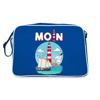 Phare de Moin Möwe, Allemagne du Nord - Sac Retro - bleu/blanc - Dos