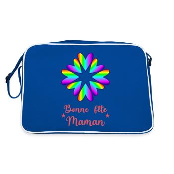 BONNE FÊTE MAMAN. MAMAN. FÊTE DES MÈRES. JE T'AIME - Sac Retro - bleu/blanc - Dos