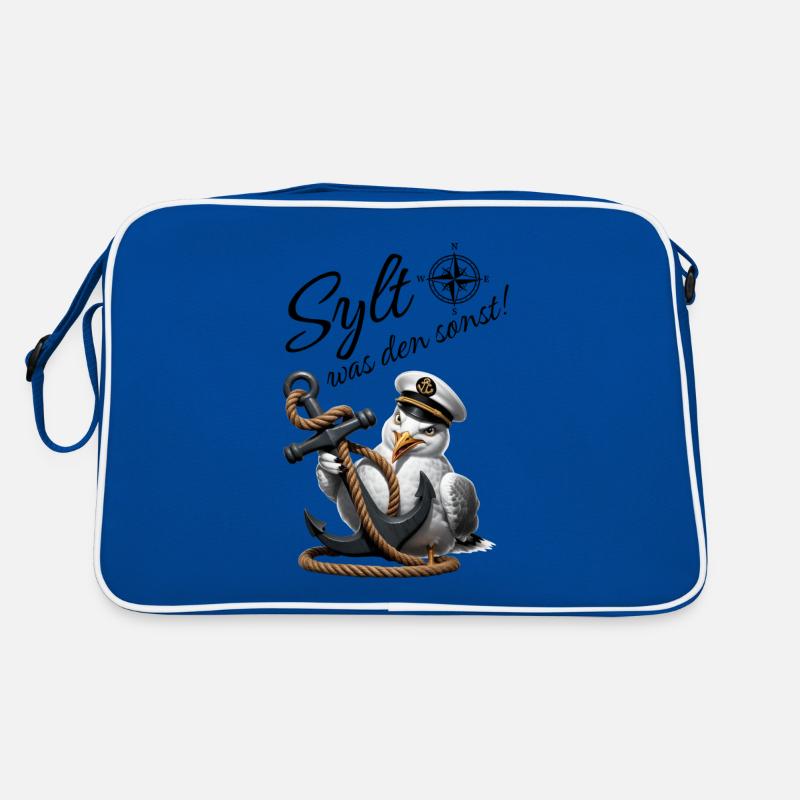 Sylt what else! funny seagull with anchor Retro Bag