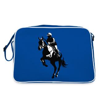 Horse Riding - Equine Desig - Retro Bag - blue/white - Back