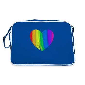 Rainbow heart homosexuality equality - Retro Bag - blue/white - Back