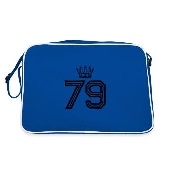 79 Couronne de nombre - Sac Retro - bleu/blanc - Dos