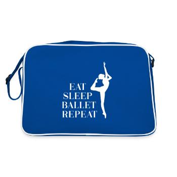 Ballett Sport Gymnastik Tanz Ballet Dance Tänzerin - Retro Tasche - Blau/Weiß - Hinten