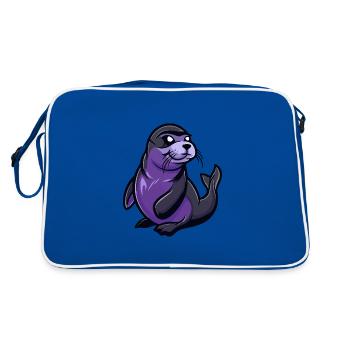 Bande dessinée d’animaux de phoque - Sac Retro - bleu/blanc - Dos
