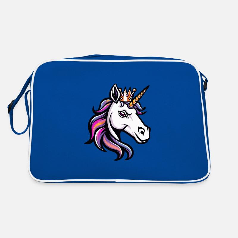 Einhorn Kopf Krone Retro Tasche