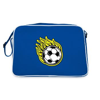 Football Flame Fire - Retro Bag - blue/white - Back