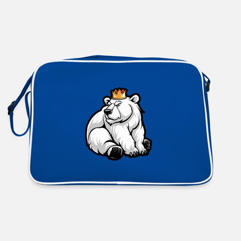 Eisbär Comic Krone - Retro Tasche - Blau/Weiß