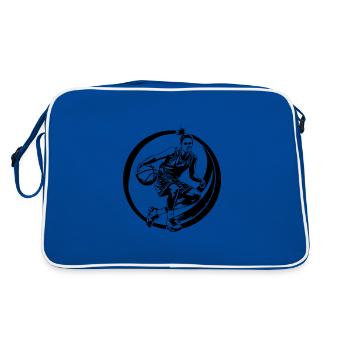 Basketteur Basketteur Basketteur Silhouette - Sac Retro - bleu/blanc - Dos