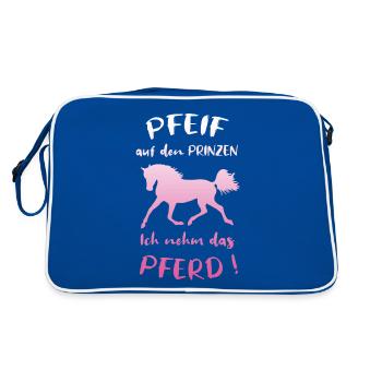 Siffler au prince, je prends le cheval en disant - Sac Retro - bleu/blanc - Dos