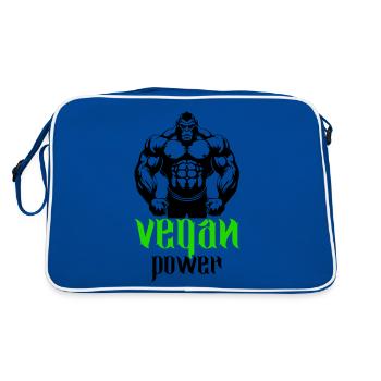 Gorilla Bodybuilder Végétalien - Sac Retro - bleu/blanc - Dos