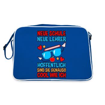 Daycare Leavers Back to School School Child Enrollment - Retro Bag - blue/white - Back