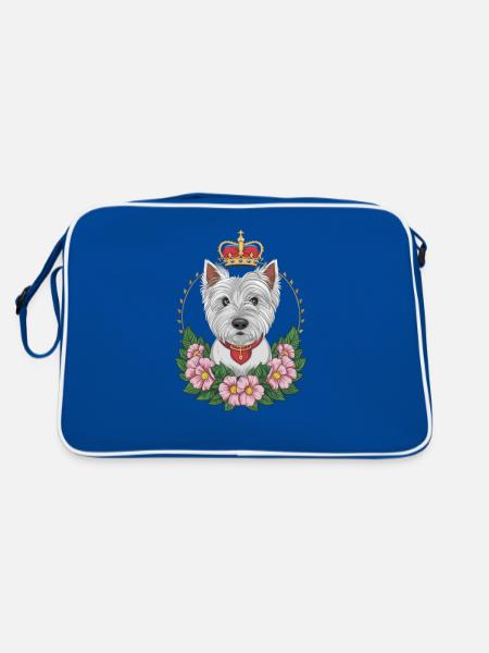 Süßér West Highland White Terrier with Crown - Retro Bag - blue/white - Back