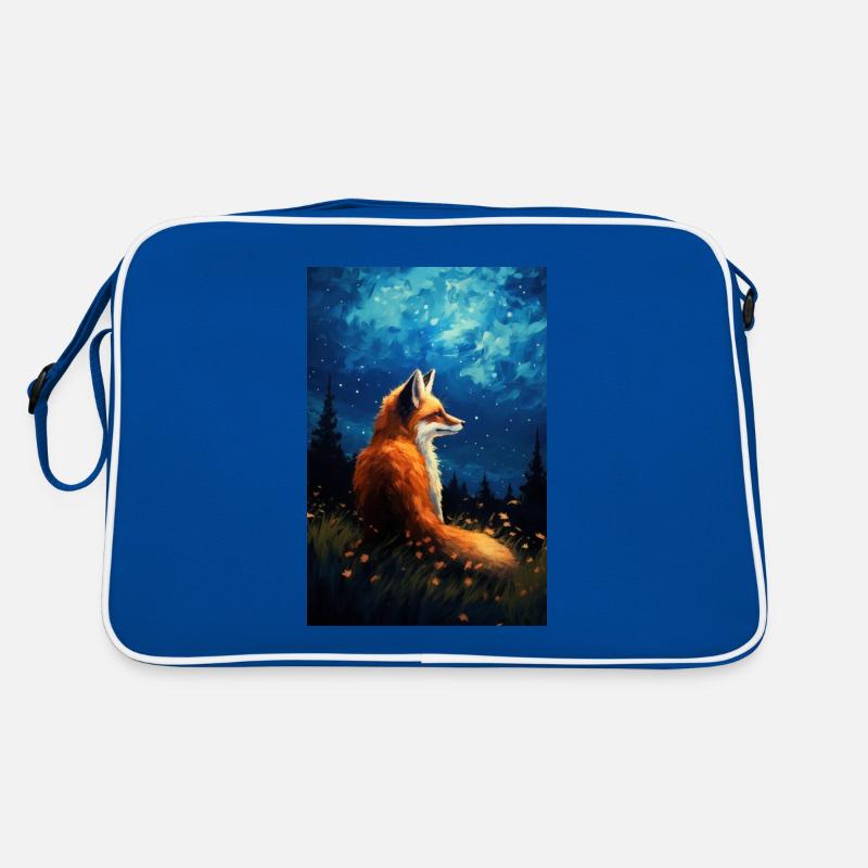 Fuchs - Retro Tasche - Blau/Weiß