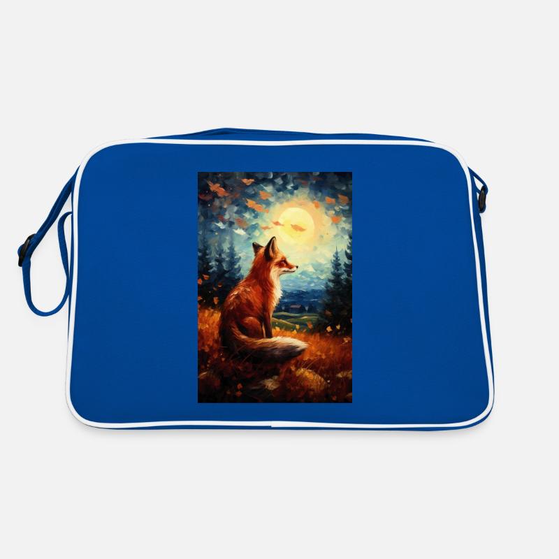 Fuchs - Retro Tasche - Blau/Weiß