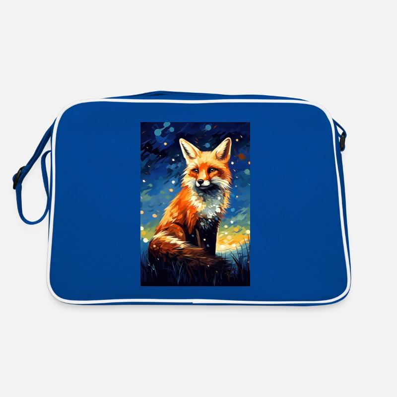 Fuchs - Retro Tasche - Blau/Weiß