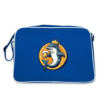 Bande dessinée de bière de dauphin - Sac Retro - bleu/blanc - Dos