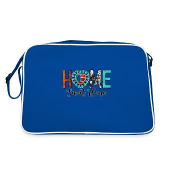 Home Sweet Home - Retro Tasche - Blau/Weiß - Hinten