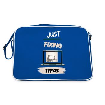 Just fixing typos - Retro Tasche - Blau/Weiß - Hinten