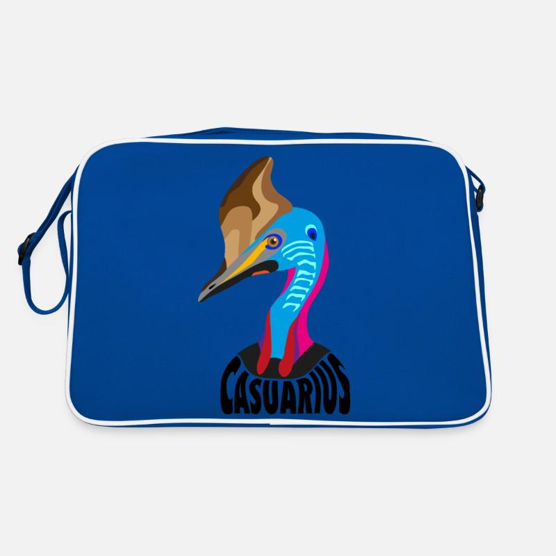 Cassowary, Casuarius oder Cassowary in flachen Farben. Retro Tasche