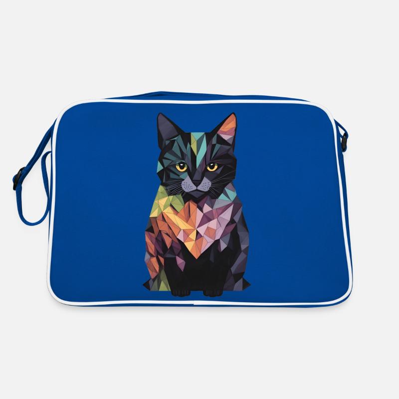 Chat coloré abstrait Sac Retro