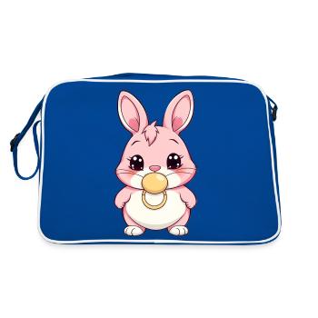 Lapin de Pâques Lapin Kawaii avec sucette - Sac Retro - bleu/blanc - Dos