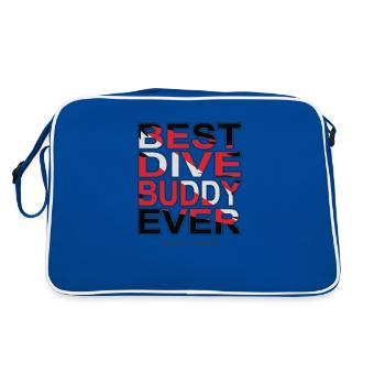 Bester Tauchbuddy für immer, Tauchen, Aquaholic - Retro Tasche - Blau/Weiß - Hinten