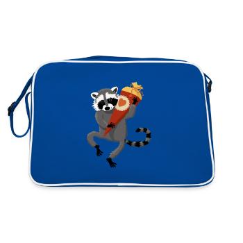 Cône scolaire du raton laveur - Sac Retro - bleu/blanc - Dos