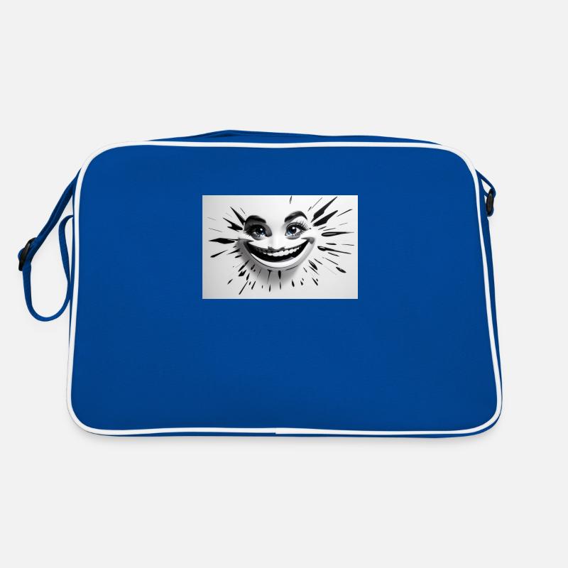Absolute Reality crazy smile black white Retro Bag