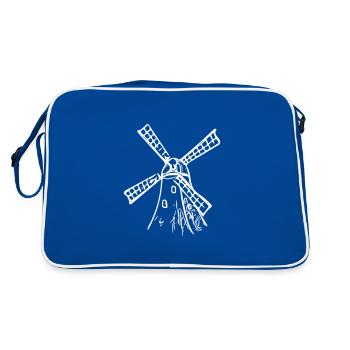 Moulin à vent vintage classique - Sac Retro - bleu/blanc - Dos