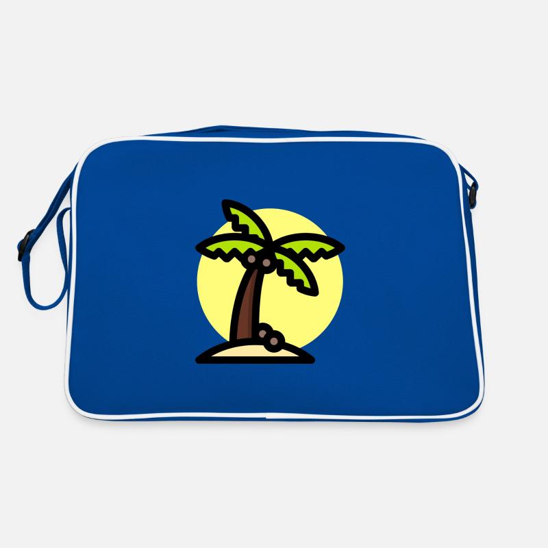 L’été aime le design avec palmier, sable et soleil Sac Retro