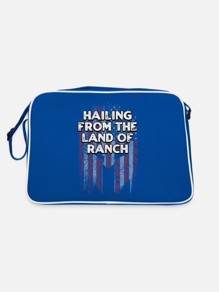 Patriotisch Stolz aus dem Land der Ranch - Retro Tasche - Blau/Weiß - Hinten