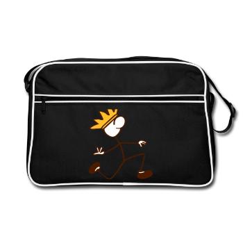 Strichmännchen - Retro Tasche - Schwarz/Weiß - Vorne