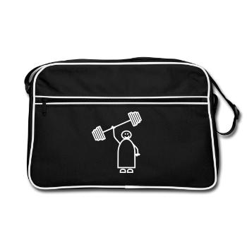Homme fort, Femme forte, Garçon fort, Fille forte - Sac Retro - noir/blanc - Devant