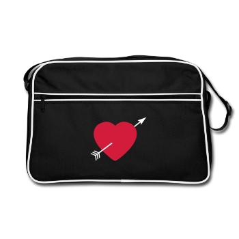 Heart round with arrow - Sac Retro - noir/blanc - Devant