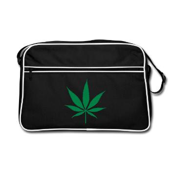 weed leaf - Sac Retro - noir/blanc - Devant