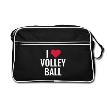 Volley-ball, équipe de volley-ball que j’adore - Sac Retro - noir/blanc - Devant