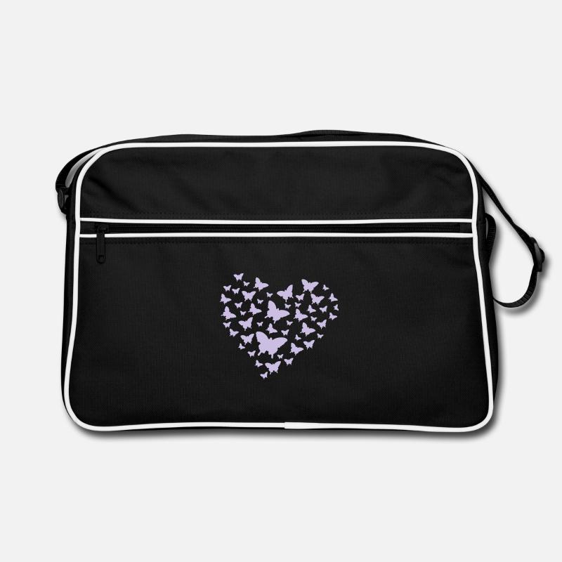 Schmetterlinge Herz Retro Tasche