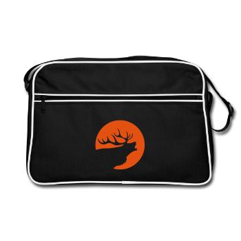 Röhrender Hirsch - Retro Tasche - Schwarz/Weiß - Vorne