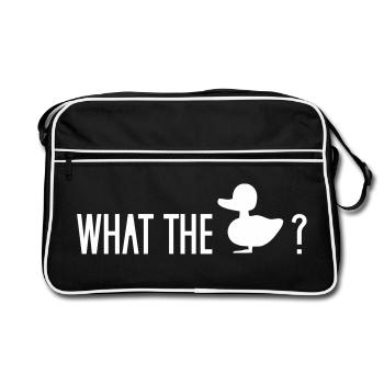 Ce qui le canard? C'est quoi ce bordel? WTF canard - Sac Retro - noir/blanc - Devant