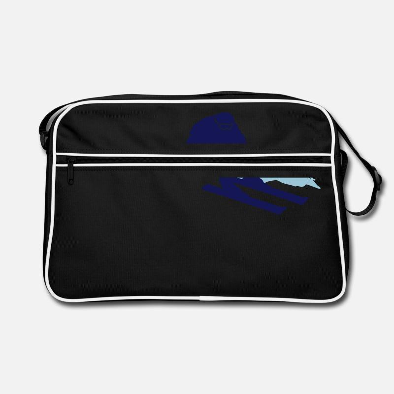 skier ski - Retro Tasche - Schwarz/Weiß
