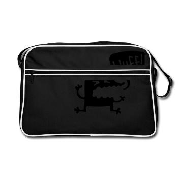 wuff - Hund - Retro Tasche - Schwarz/Weiß - Vorne