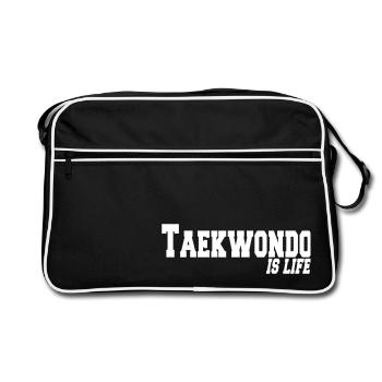 taekwondo is life - Retro Tasche - Schwarz/Weiß - Vorne