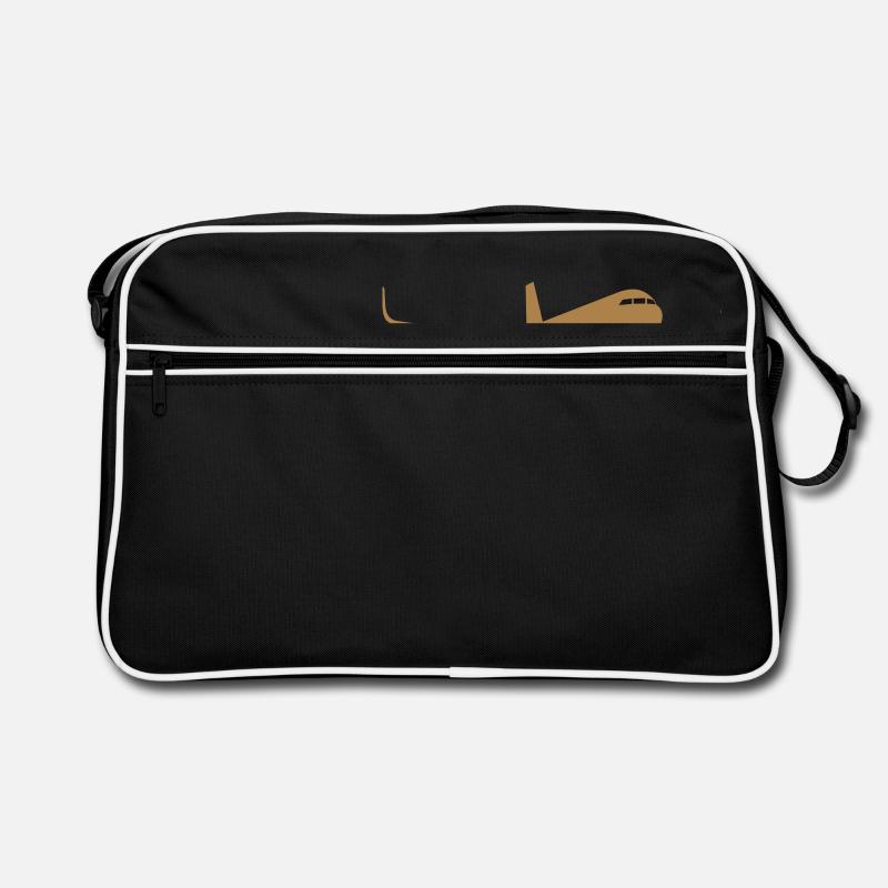flugzeug - Retro Tasche - Schwarz/Weiß