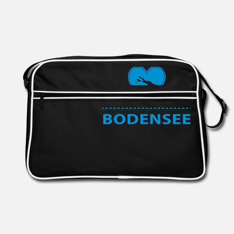 Love Bodensee - Retro Tasche - Schwarz/Weiß