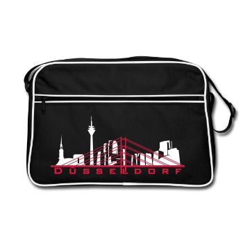Düsseldorf - Retro Tasche - Schwarz/Weiß - Vorne