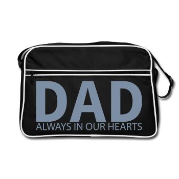 PAPA. Immer in unseren Herzen. Gestaltung des Denkmals - Retro Tasche - Schwarz/Weiß - Vorne