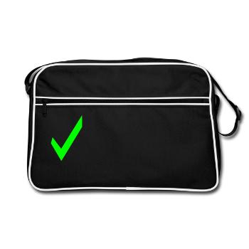 check - check mark - tick - Retro Bag - black/white - Front