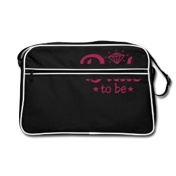 bride to be with diamond 1c - Sac Retro - noir/blanc - Devant