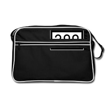 Rheinkilometer 399 Speyer - Retro Tasche - Schwarz/Weiß - Vorne
