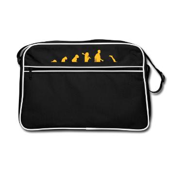 Schwimmer Evolution - Retro Tasche - Schwarz/Weiß - Vorne